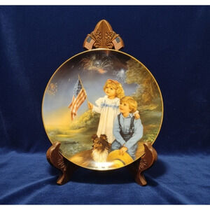 Vtg 1985 Reco Star Spangled Sky by Sandra Kuck Collectible Plate w/ COA #2922SSV